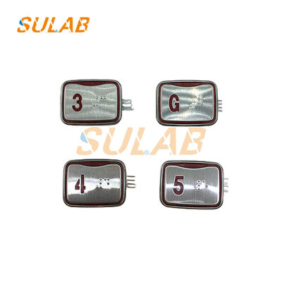 Sigma MTD265 Pulsante rettangolare per ascensore OTIS LG/XIZI con leggenda in braille e plug-in a 3 pin